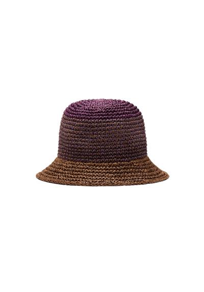 Шляпа BUCKET IN COLOURBLOCK STRAW