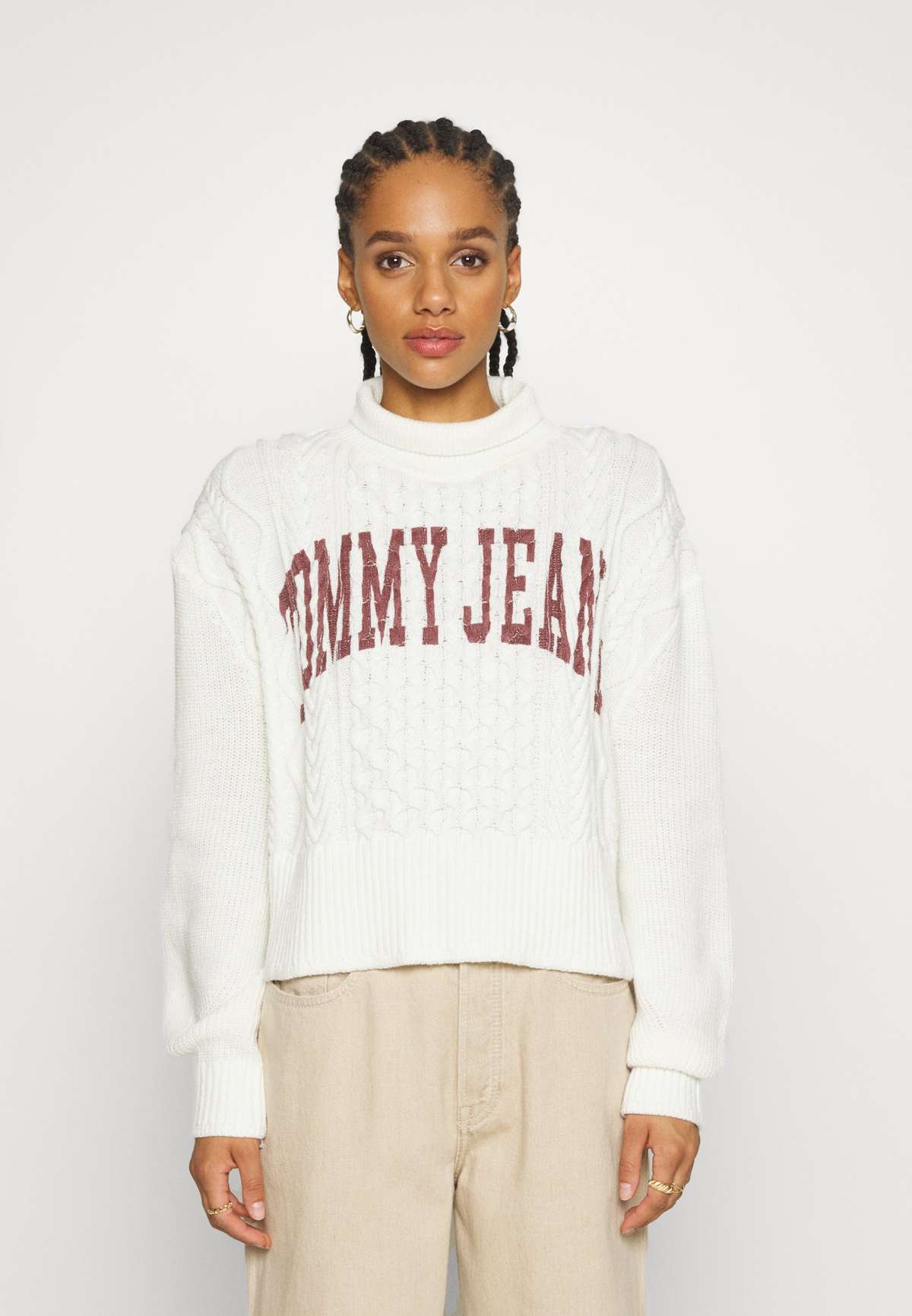 Пуловер CROP COLLEGE CABLE SWEATER
