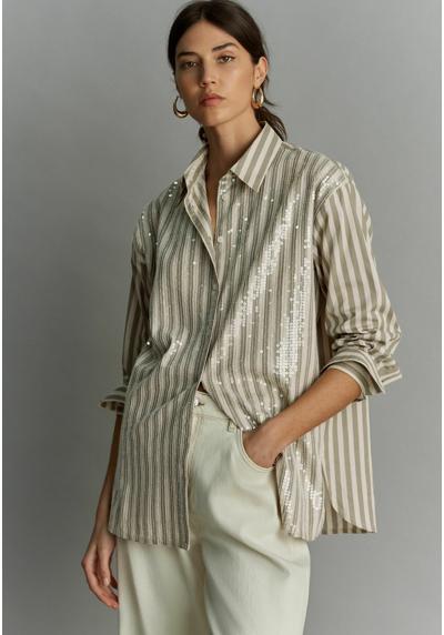 Блуза-рубашка LONG SLEEVE SEQUIN STRIPE