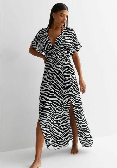Пляжная одежда ZEBRA PRINT Short Sleeve Maxi DRESS